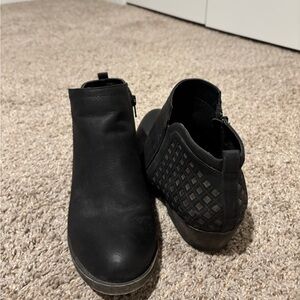 Maurices Black Ankle Booties with Cutout Design
